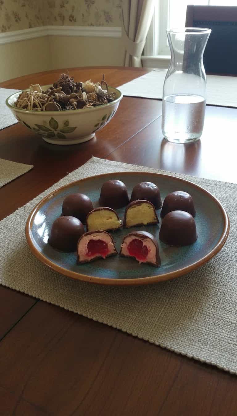 Foto deliciosa de Trufas de Cereja ao Leite pronta para servir - Sem Assar