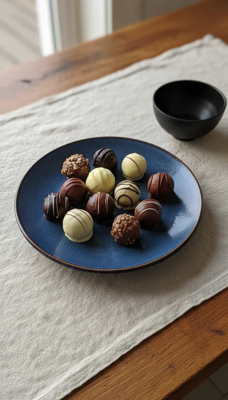 Foto deliciosa de Trufas de Chocolate Mescladas pronta para servir - Outras Receitas