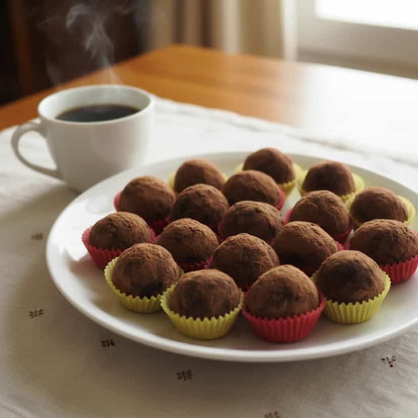 Foto deliciosa de Trufas Veganas de Castanhas e Tâmara pronta para servir - Outras Receitas