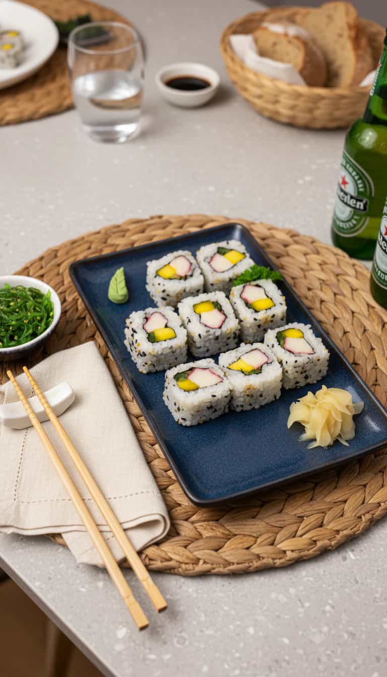 Foto deliciosa de Uramaki Califórnia pronta para servir - Outras Receitas