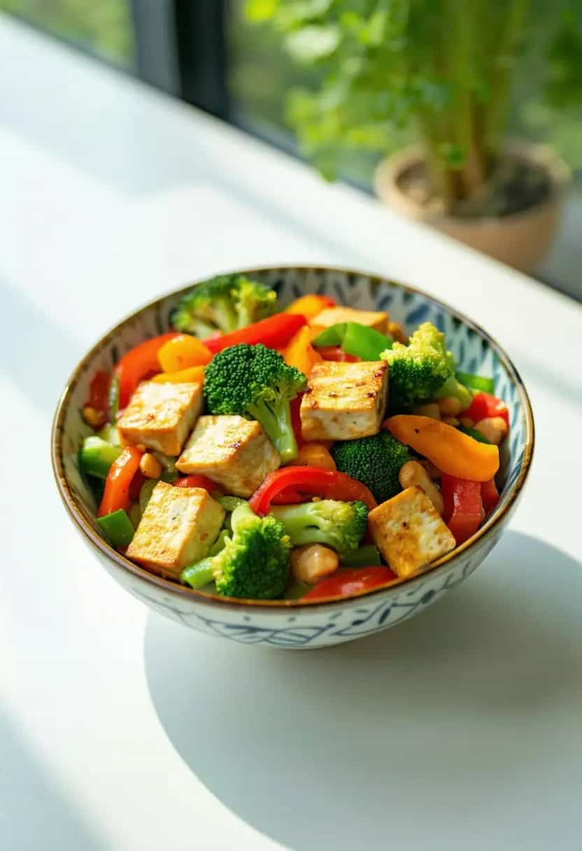 Refogado de Legumes com Tofu