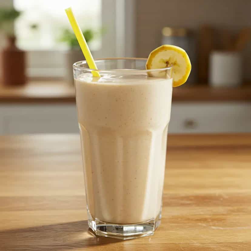 Foto deliciosa de Vitamina Cremosa de Banana e Maçã pronta para servir - Outras Receitas