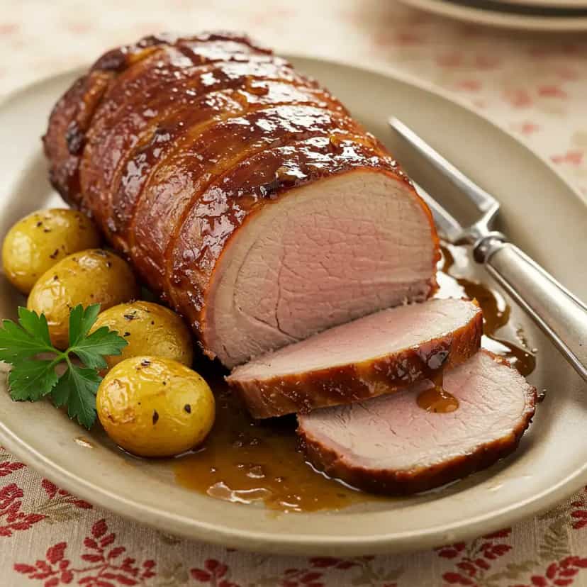 Foto deliciosa de Vitela Assada ao Vinho Tinto pronta para servir - Carnes & Frango