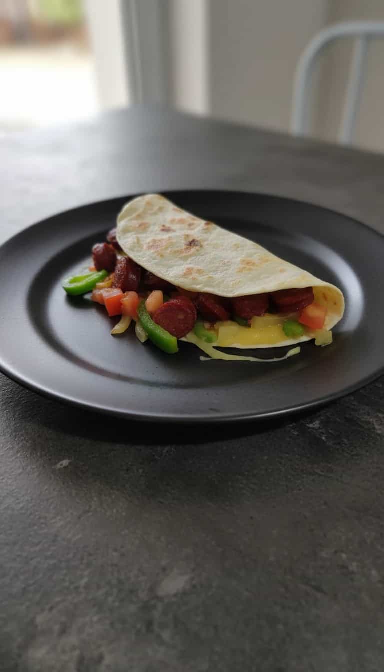 Foto deliciosa de Wrap de Linguiça e Queijo Prato pronta para servir - Outras Receitas
