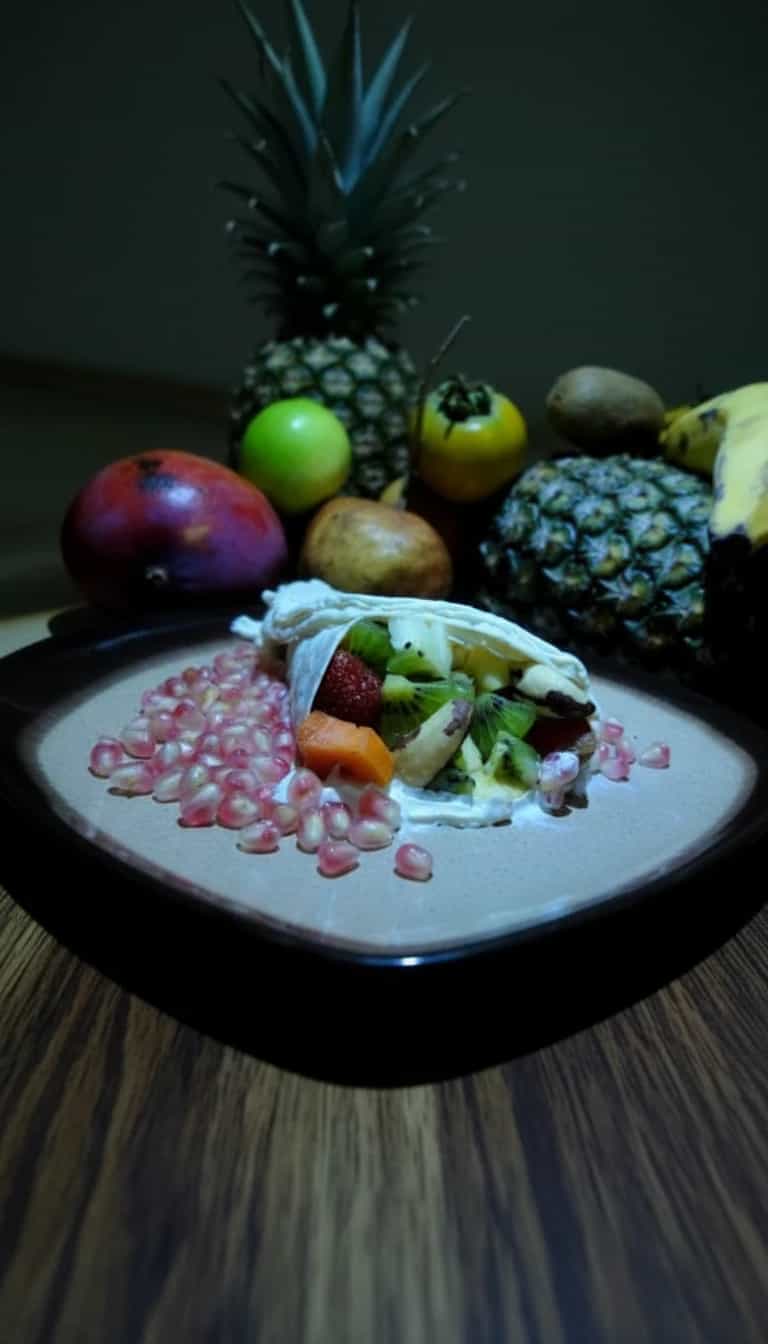 Foto deliciosa de Wrap Tropical pronta para servir - Snacks Naturais