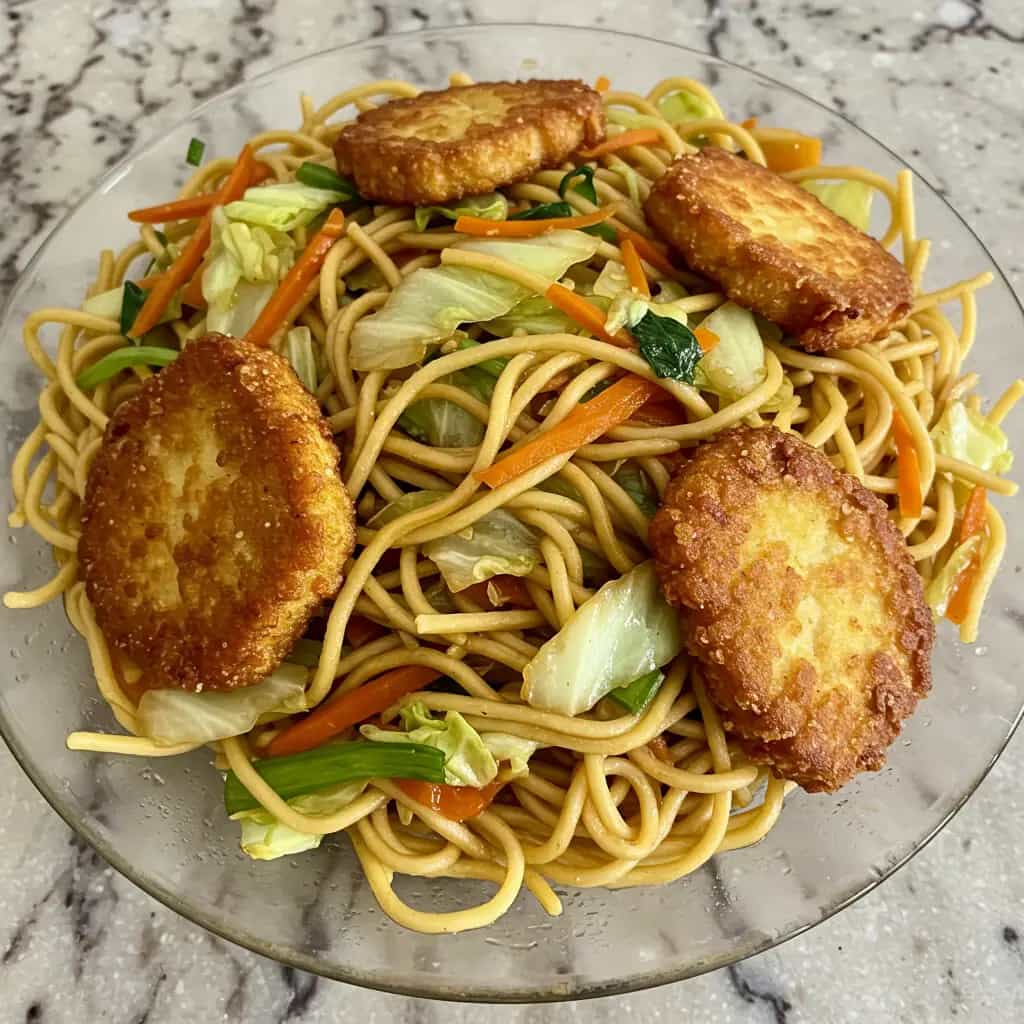 Yakisoba de Espaguete com Legumes
