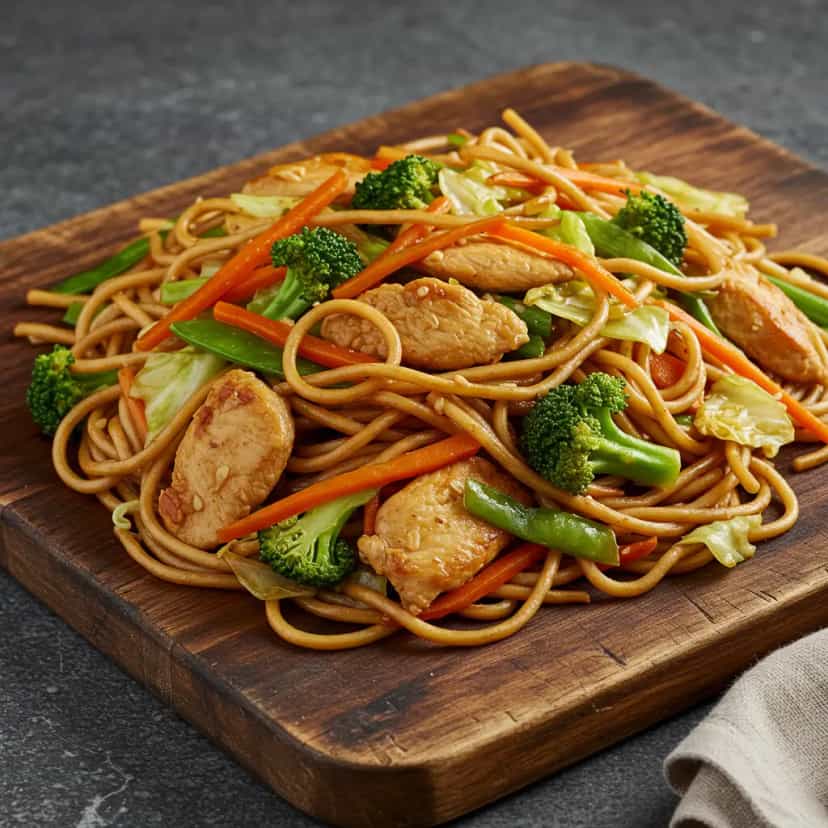 Foto deliciosa de Yakisoba de Frango e Vegetais pronta para servir - Bowls & Noodles