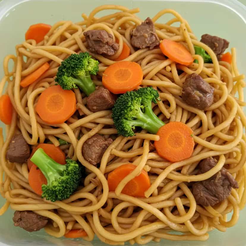 Foto deliciosa de Yakissoba de Frango e Carne pronta para servir - Outras Receitas
