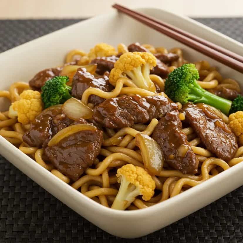 Foto deliciosa de Yakissoba de Frango e Coxão Mole pronta para servir - Massas & Macarrão