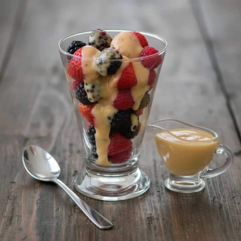 Foto deliciosa de Zabaione de Abacaxi Caramelizado pronta para servir - Pudins & Cremes
