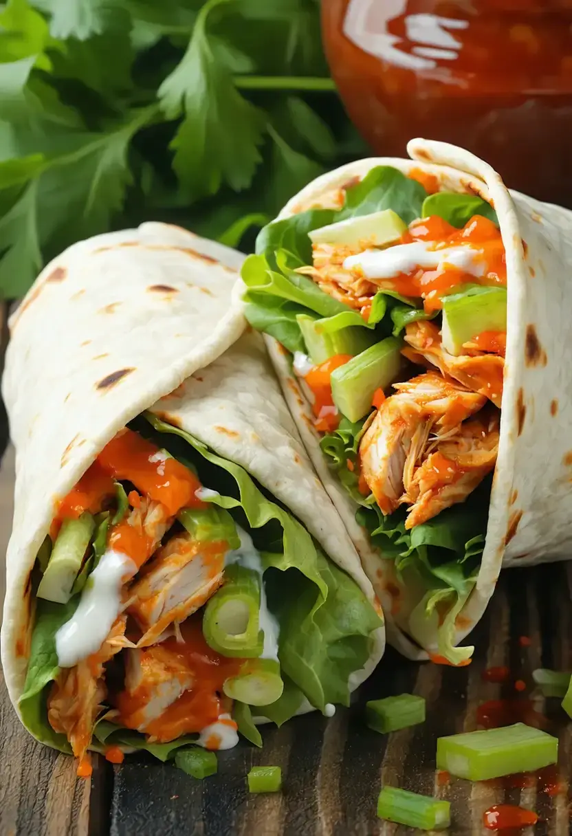 Wrap de Frango Buffalo Caseiro