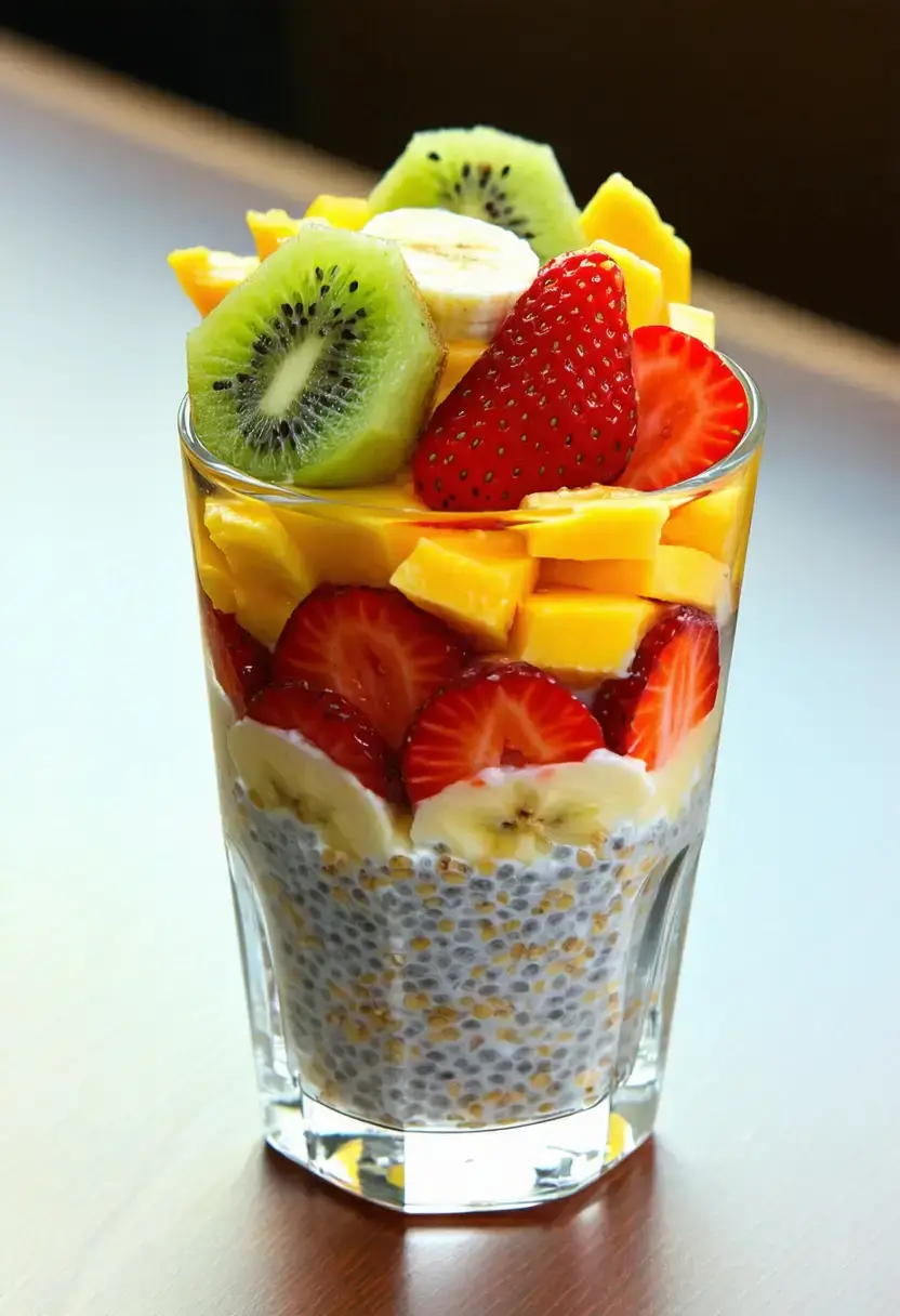 Pudding de Chia com Frutas Delicioso