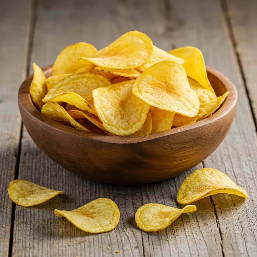 Foto deliciosa de Batata Chips na AirFryer pronta para servir