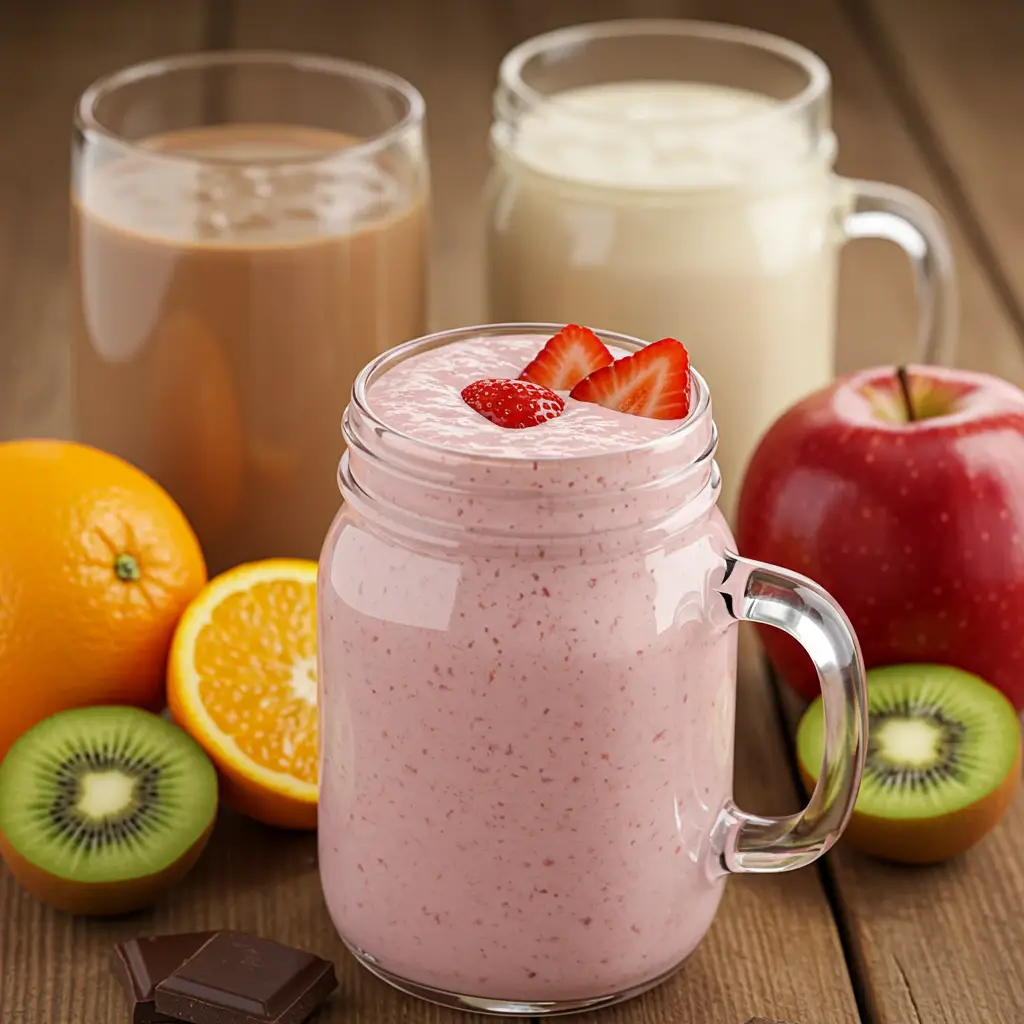 Foto deliciosa de Batido Cremoso de Morango pronta para servir