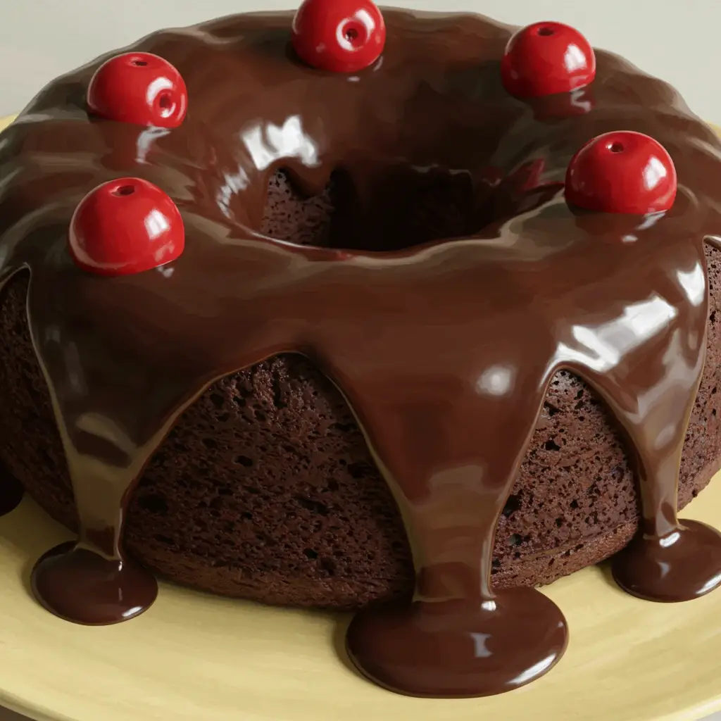Bolo com Mousse de Chocolate e Frutas