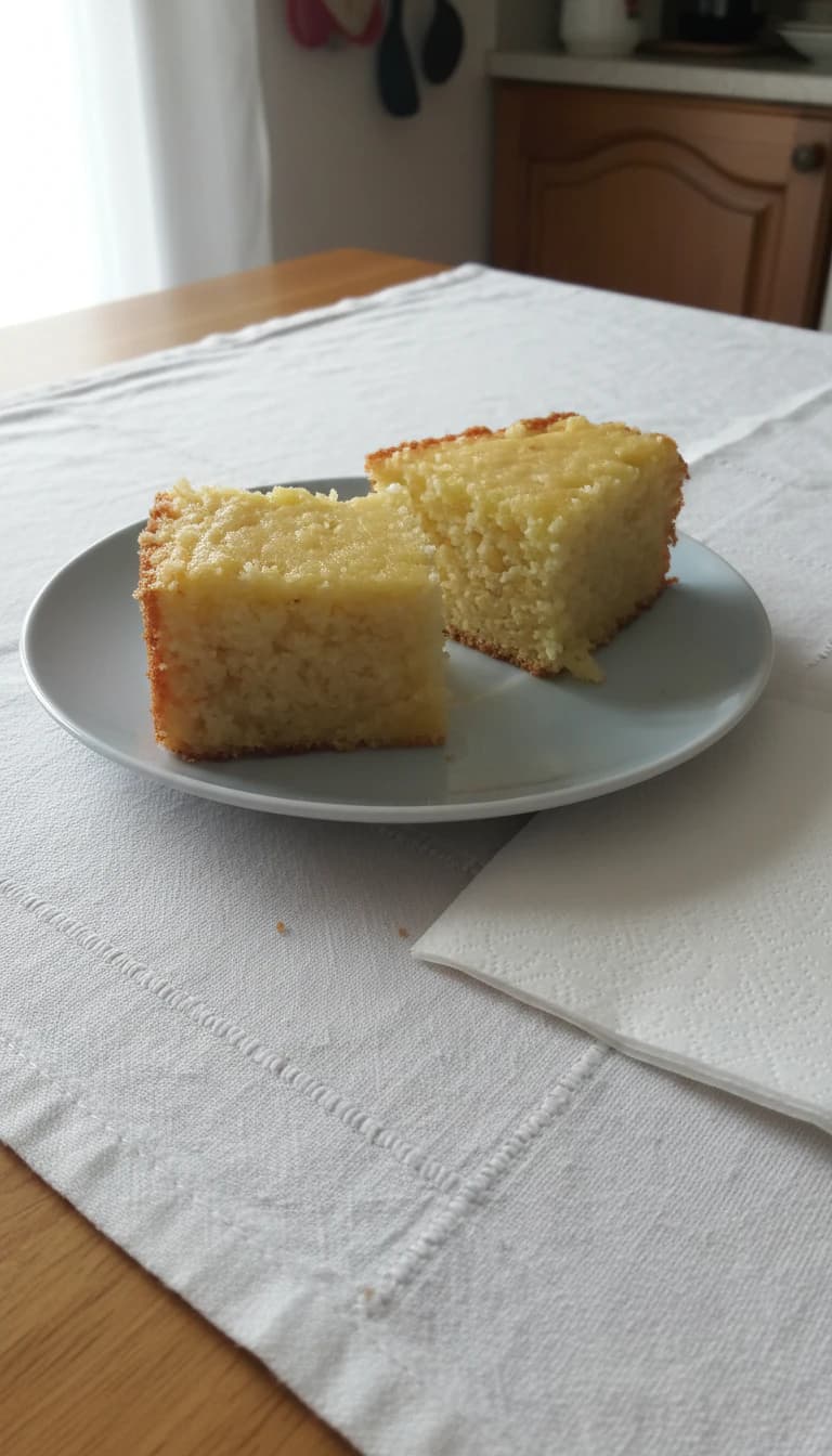 Bolo de fubá com queijo e coco
