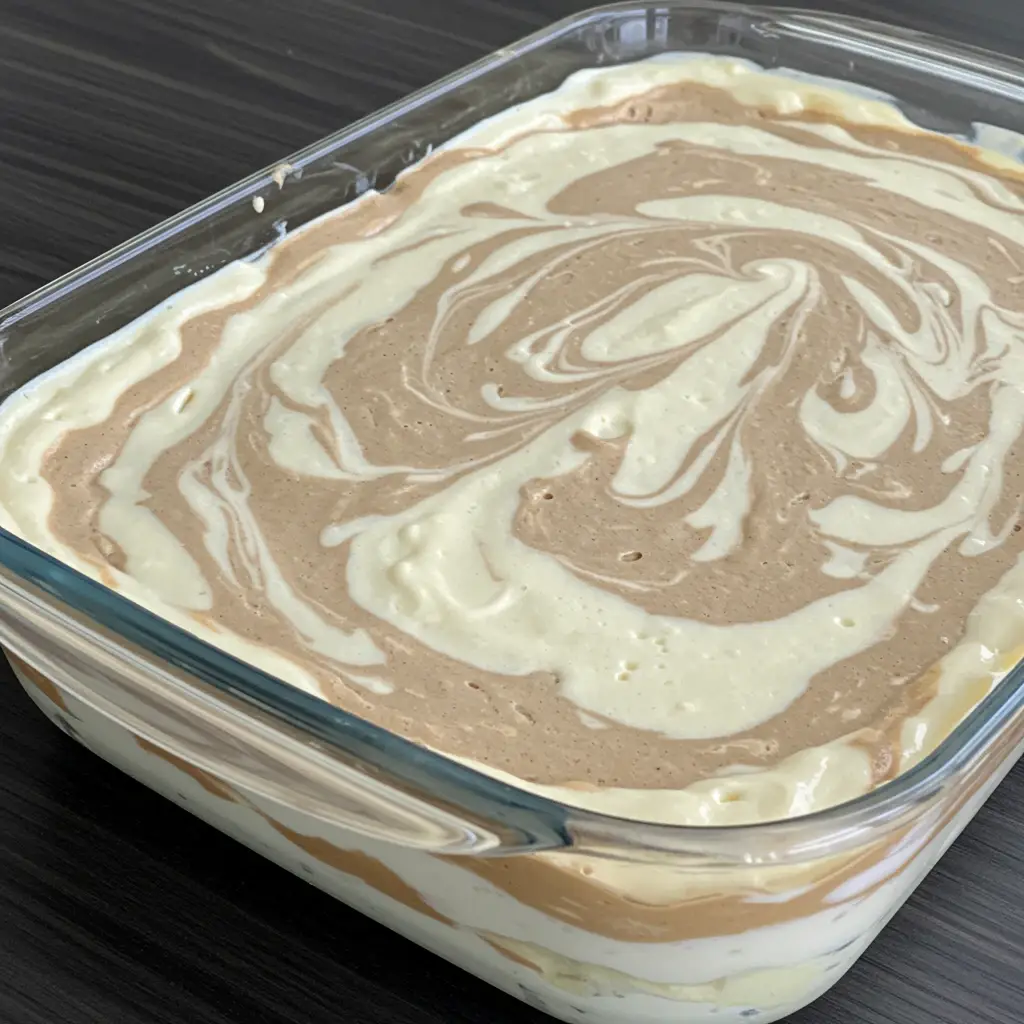 Bolo de micro-ondas mesclado