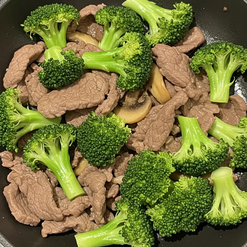 Carne com brócolis