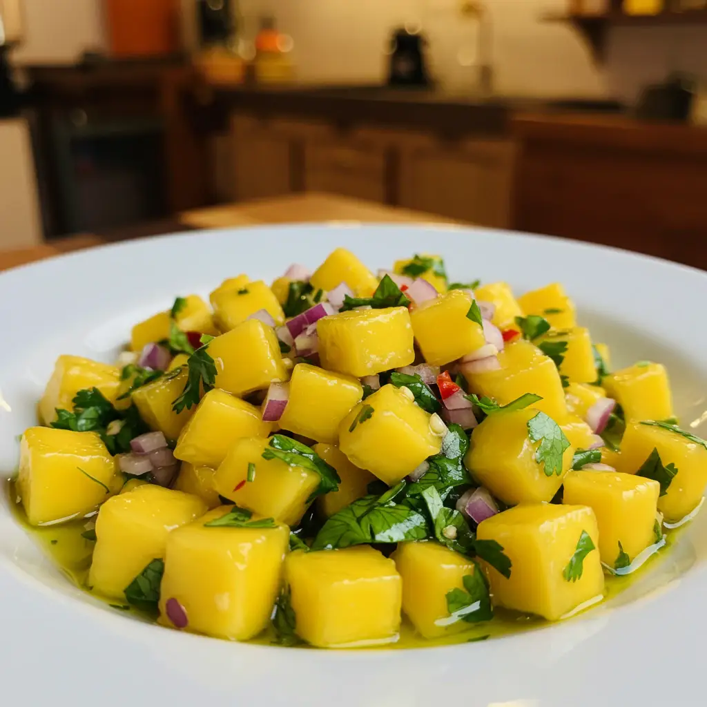 Ceviche de Manga com Limão e Coentro
