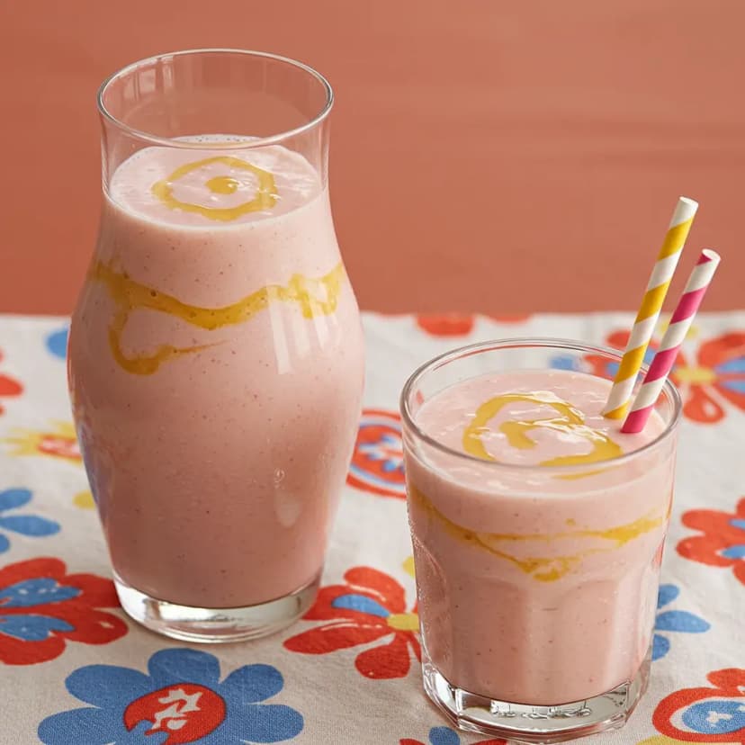 Cremoso Smoothie de Coco com Morangos