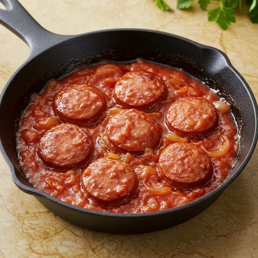 Linguiça Toscana com Molho de Azeitona