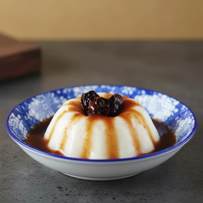 Manjar Branco Cremoso com Ameixas