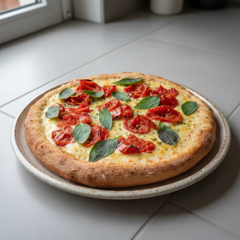 Pizza Margherita com Tomates Cereja