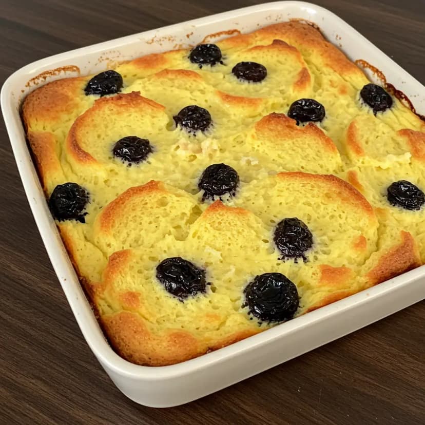 Pudim de Pão com Coco e Queijo