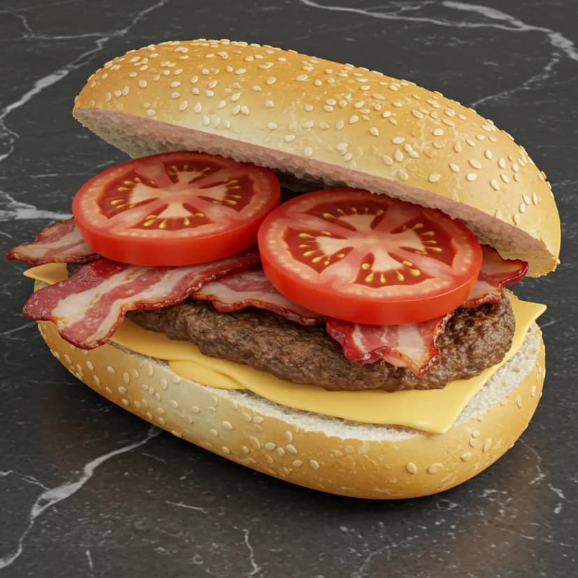 Sanduíche de Carne Picada com Bacon