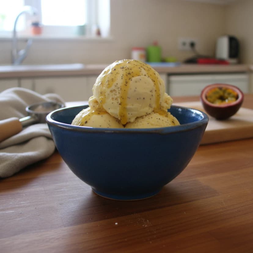 Sorvete Cremoso de Maracujá