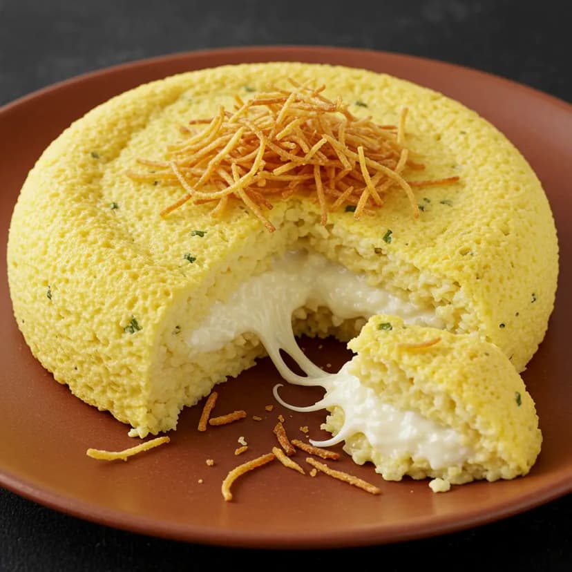 Foto deliciosa de Soufflé de Arroz Recheado pronta para servir