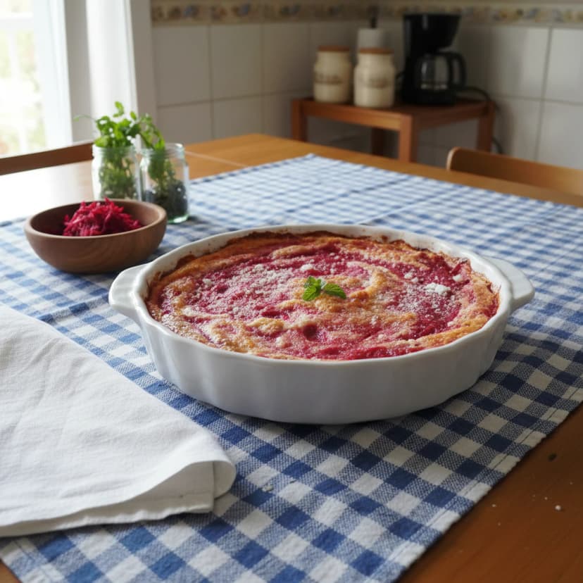 Soufflé de Beterraba e Queijo Suíço