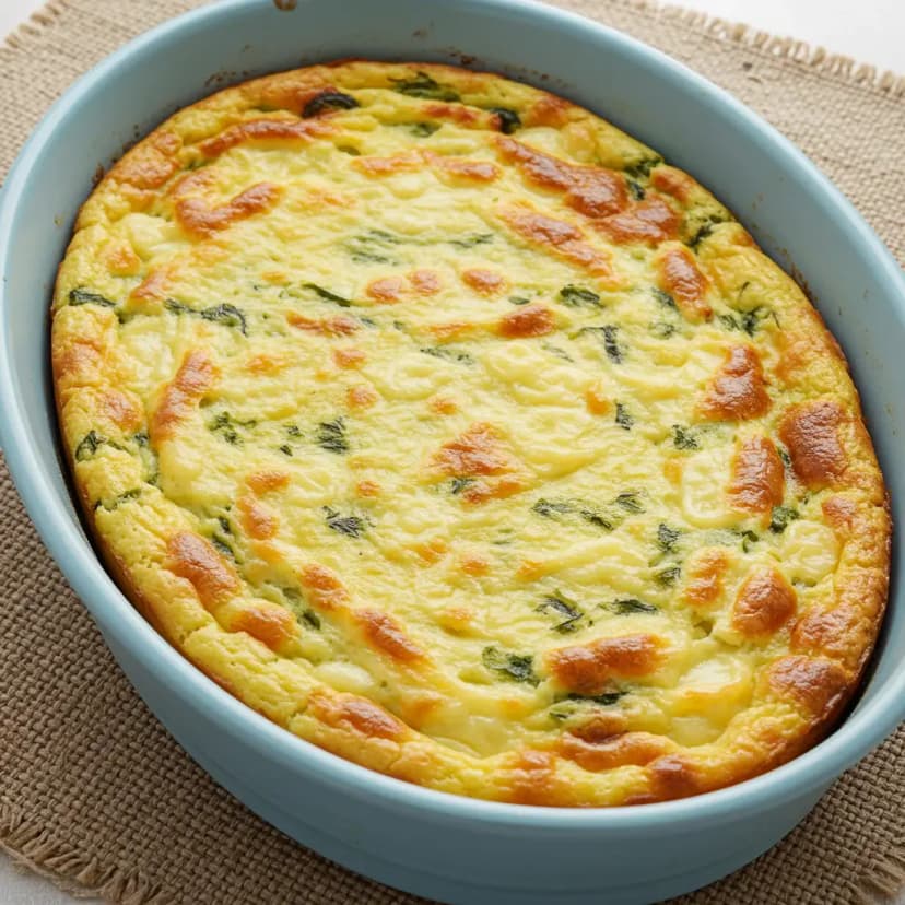 Soufflé de Folhas Verdes e Queijo