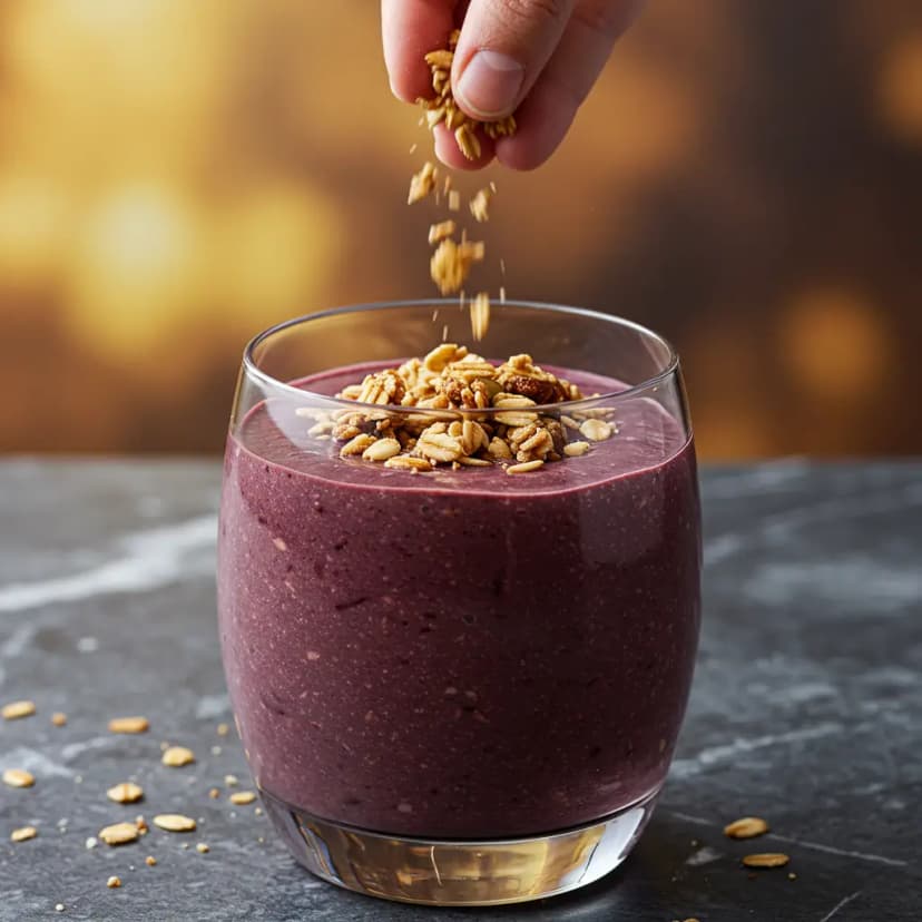 Vitamina de Açaí com Guaraná e Granola