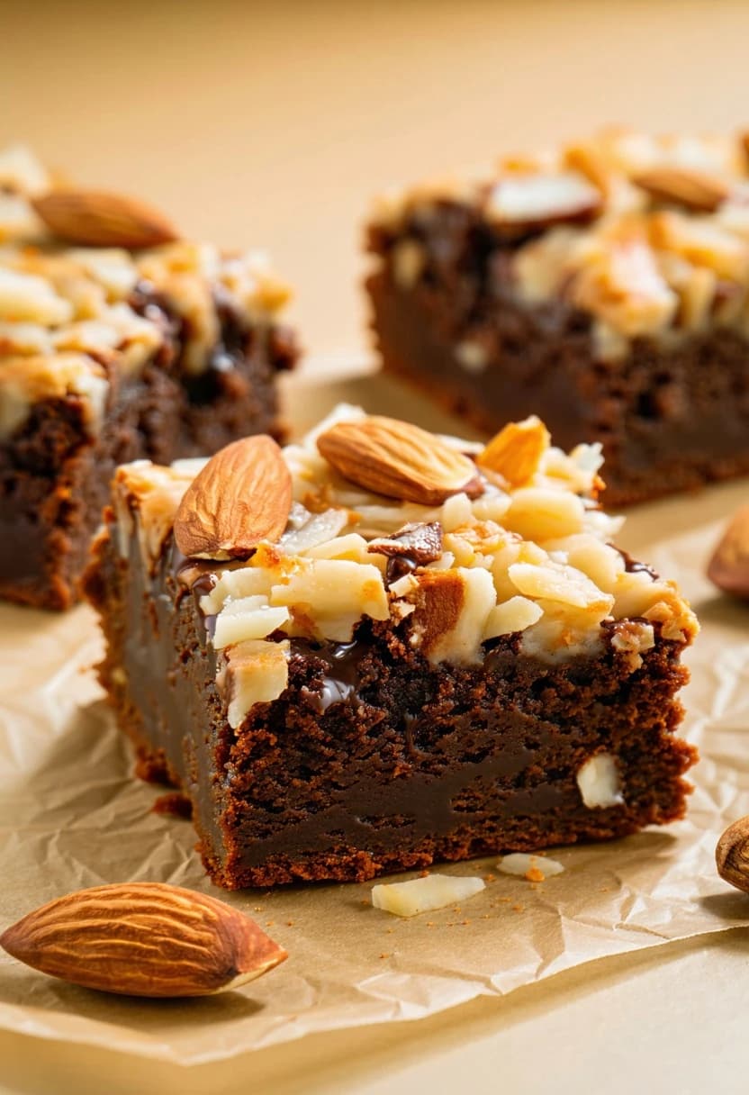 Receita de Brownies Almond Joy
