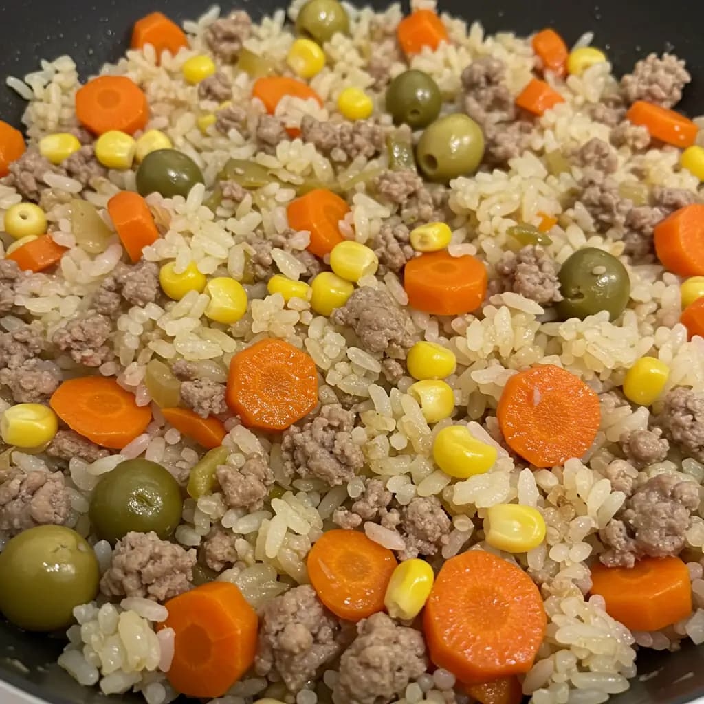 Receita de Arroz com Carne Moída