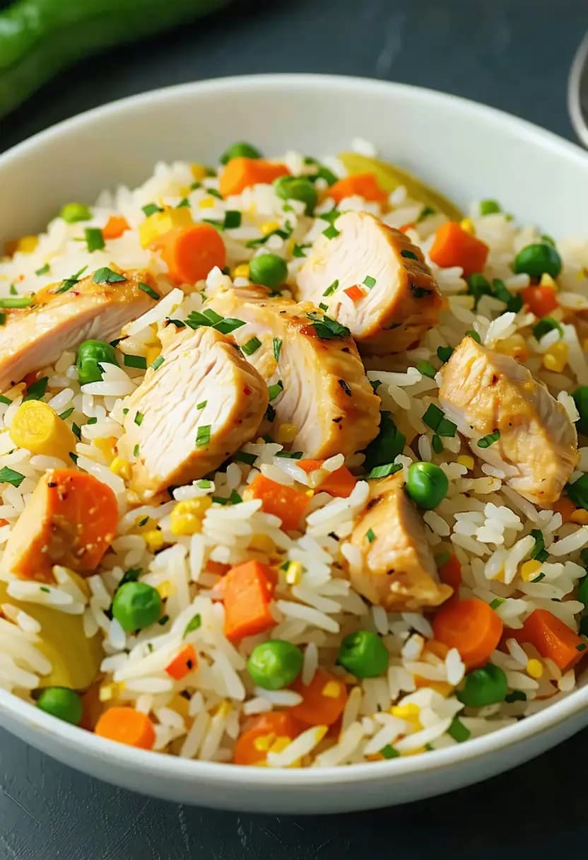 Receita de Arroz com Frango e Legumes