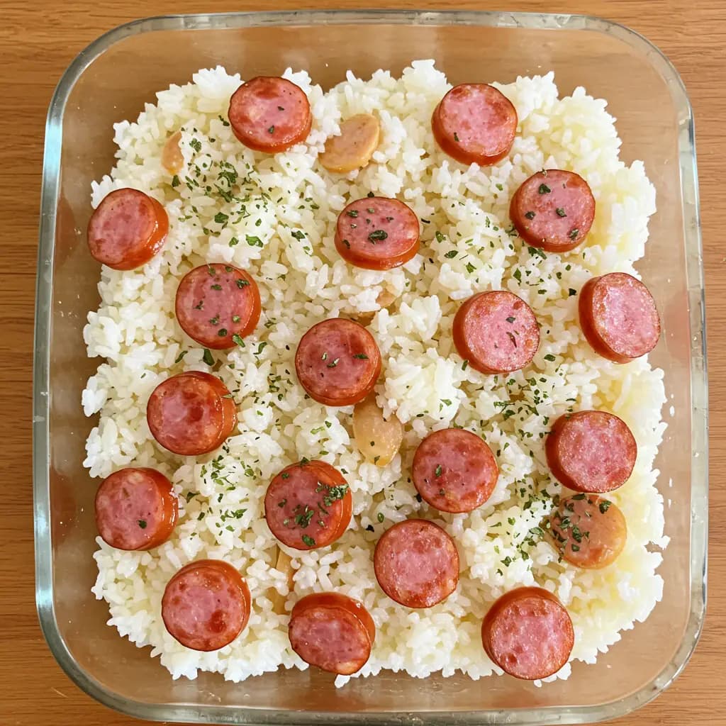Receita de Arroz com lingüiça