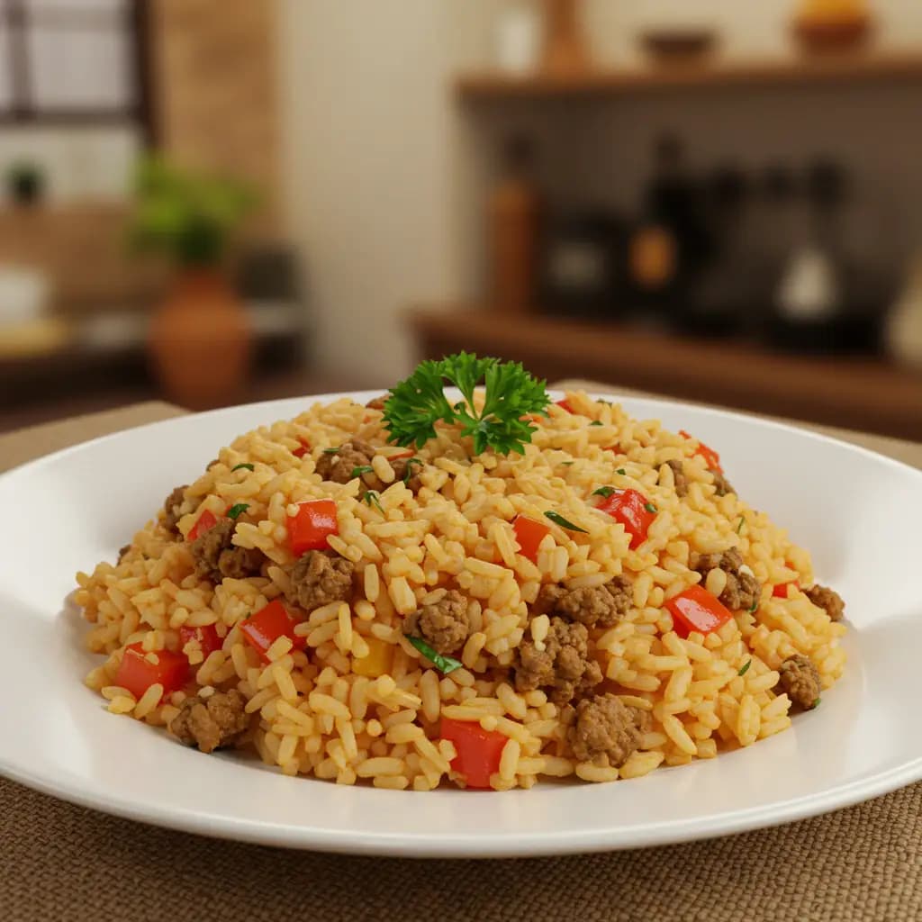 Receita de Arroz fácil com carne
