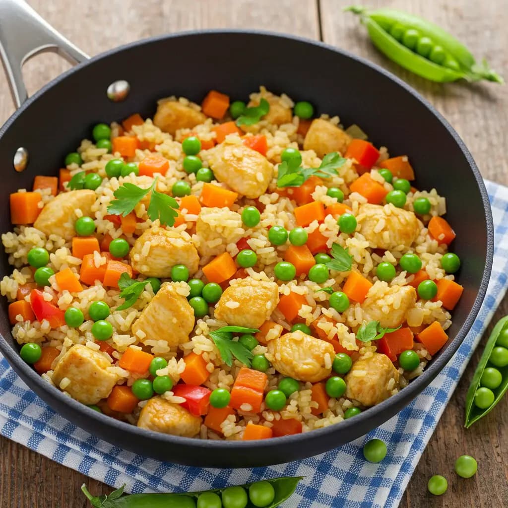Receita de Arroz Frito com Frango