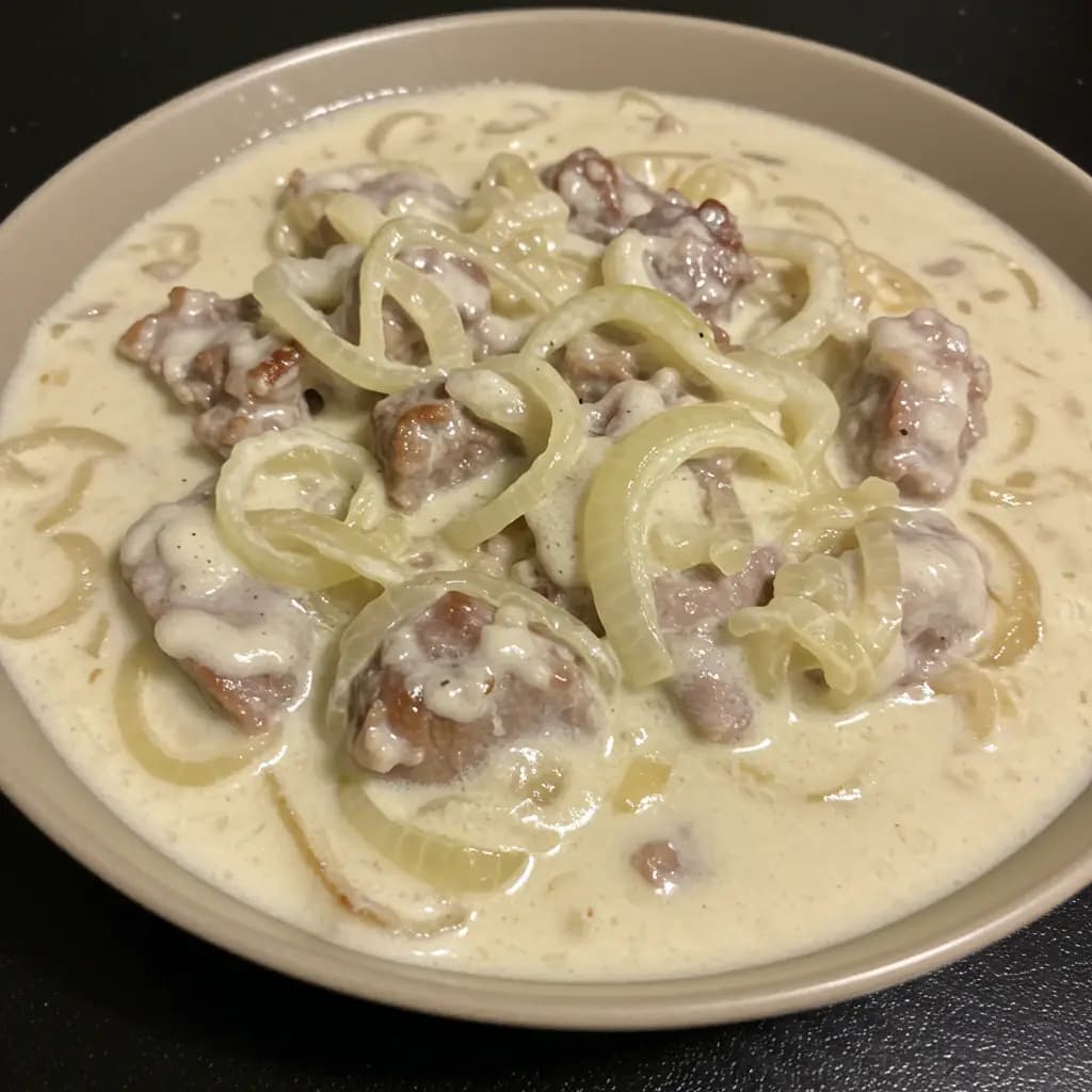 Receita de Bife Acebolado Cremoso