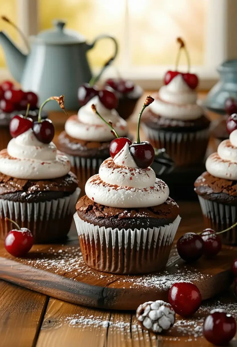 Receita de Cupcakes Floresta Negra