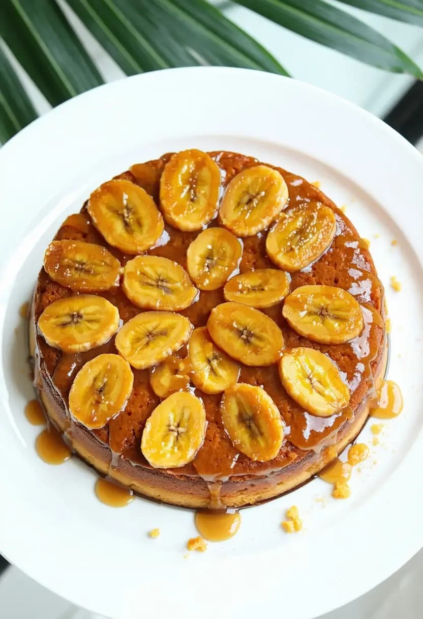 Receita de Bolo de Banana Caramelizada