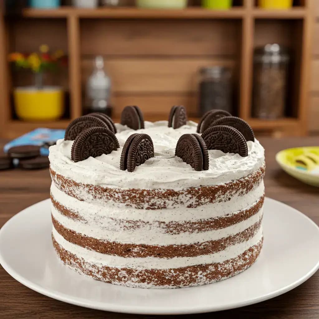 Receita de Bolo naked cake oreo