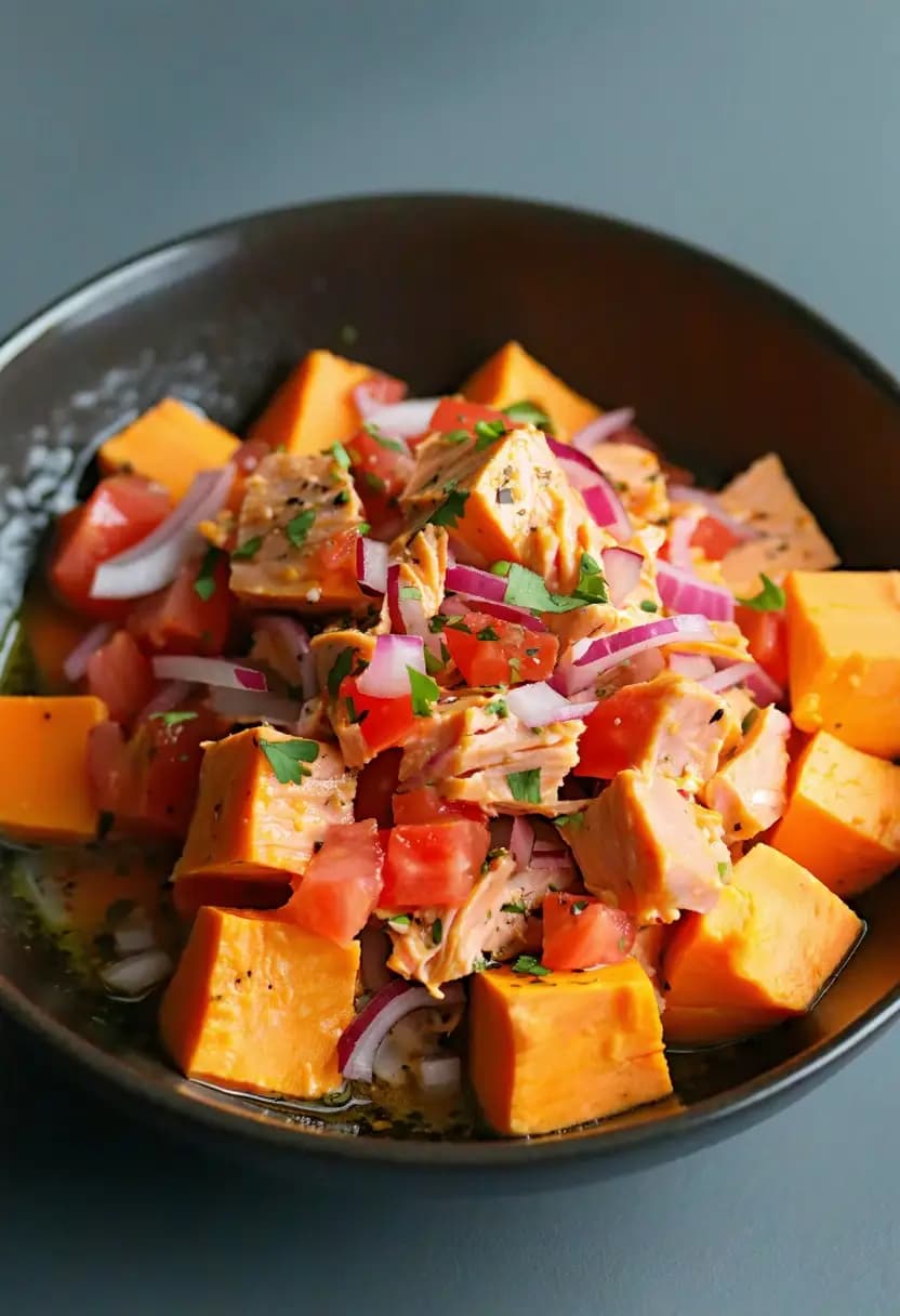 Receita de Bowl de Batata Doce com Atum