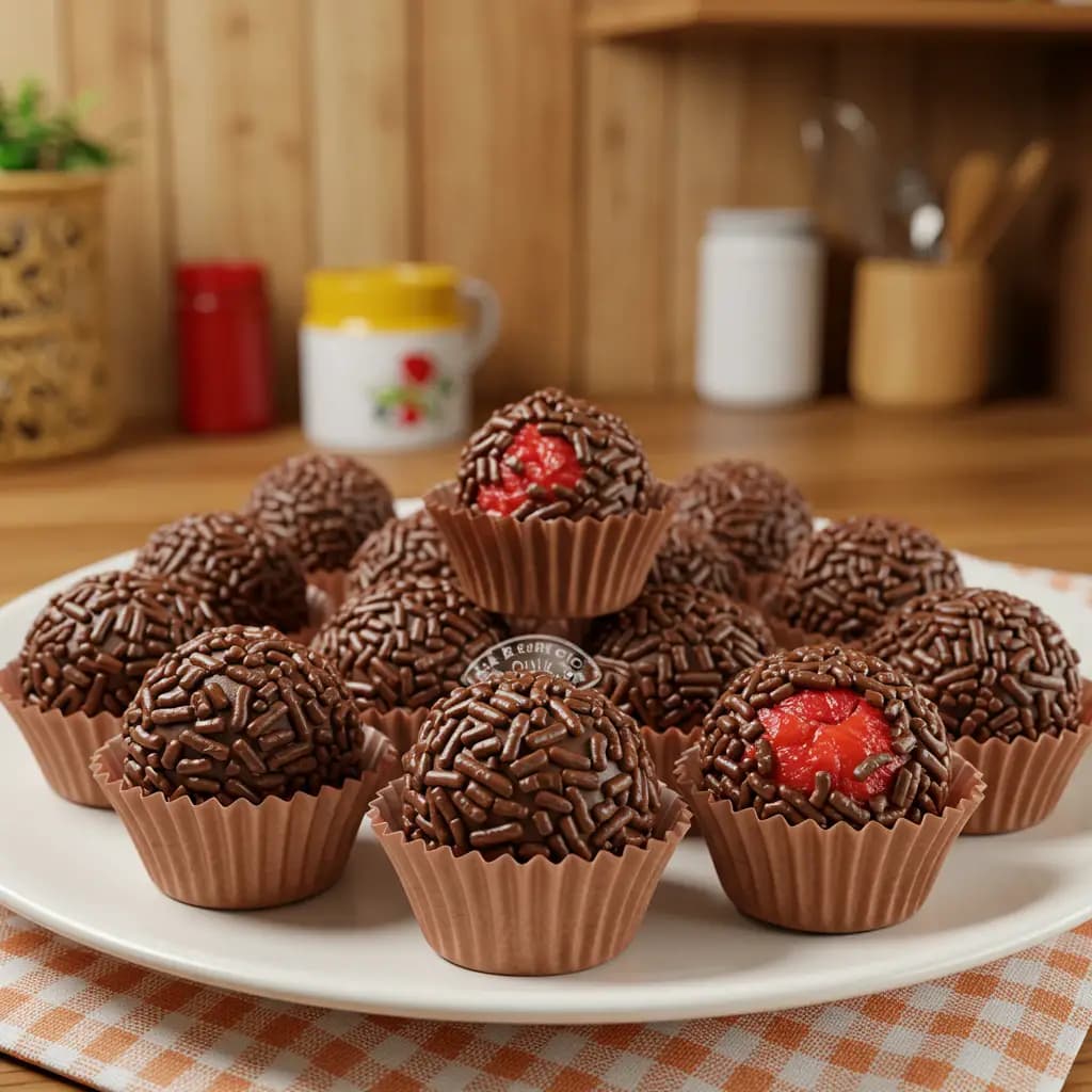 Receita de Brigadeiro de morango