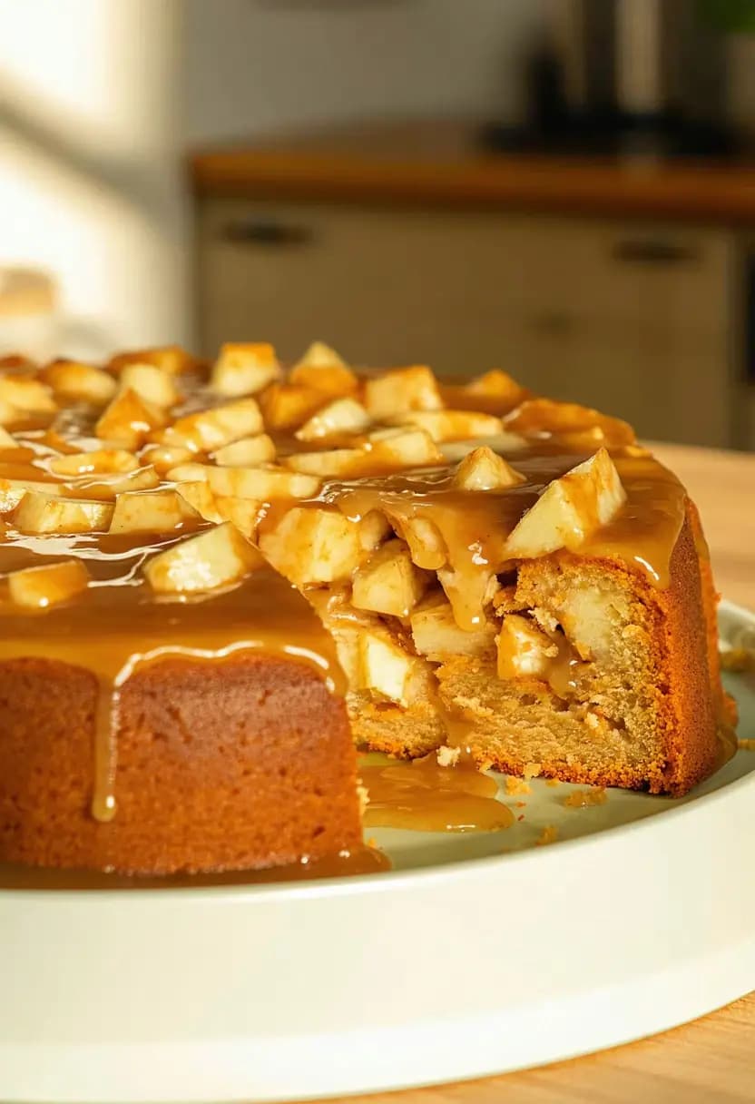 Receita de Bolo de Maçã com Caramelo