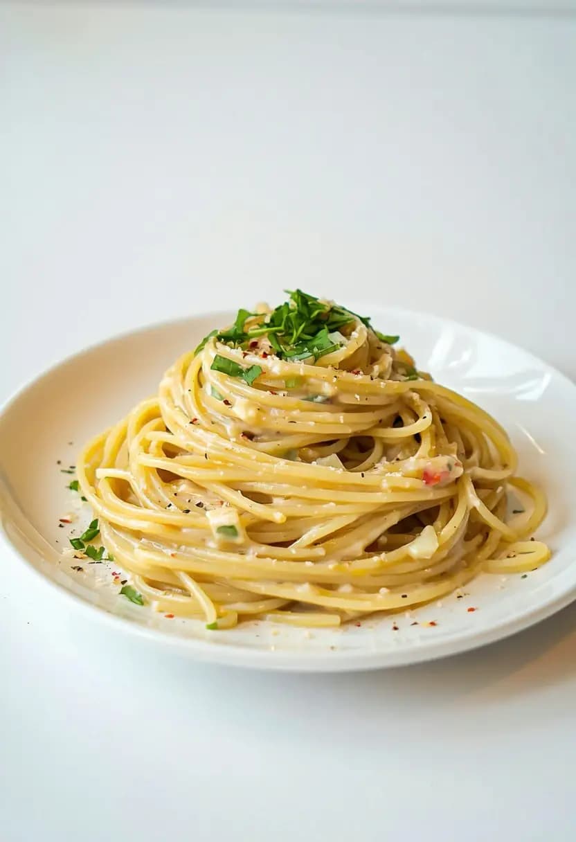 Receita de Carbonara Vegana Sem Queijo