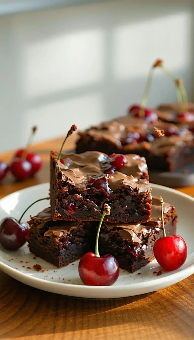 Receita de Brownies de Cereja e Chocolate