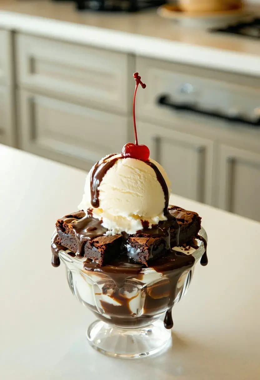 Receita de Sundae de Brownie Clássico